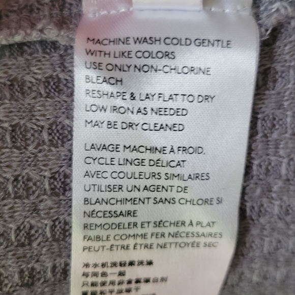 Free People lilac-grey distressed tunic thumb slits waffle weave XS - Picture 6 of 8